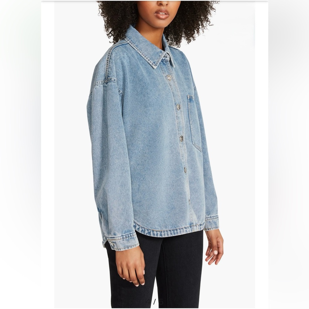 STEVE MADDEN Denim Shirt Jacket in Color Washed Blue - Picture 4 of 13